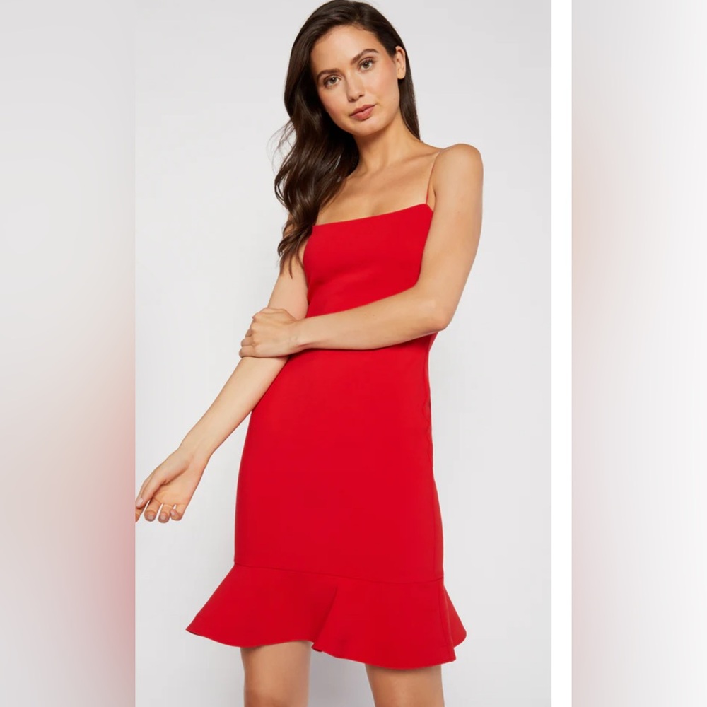 Likely BANKS DRESS Vibrant Red Backless Dress